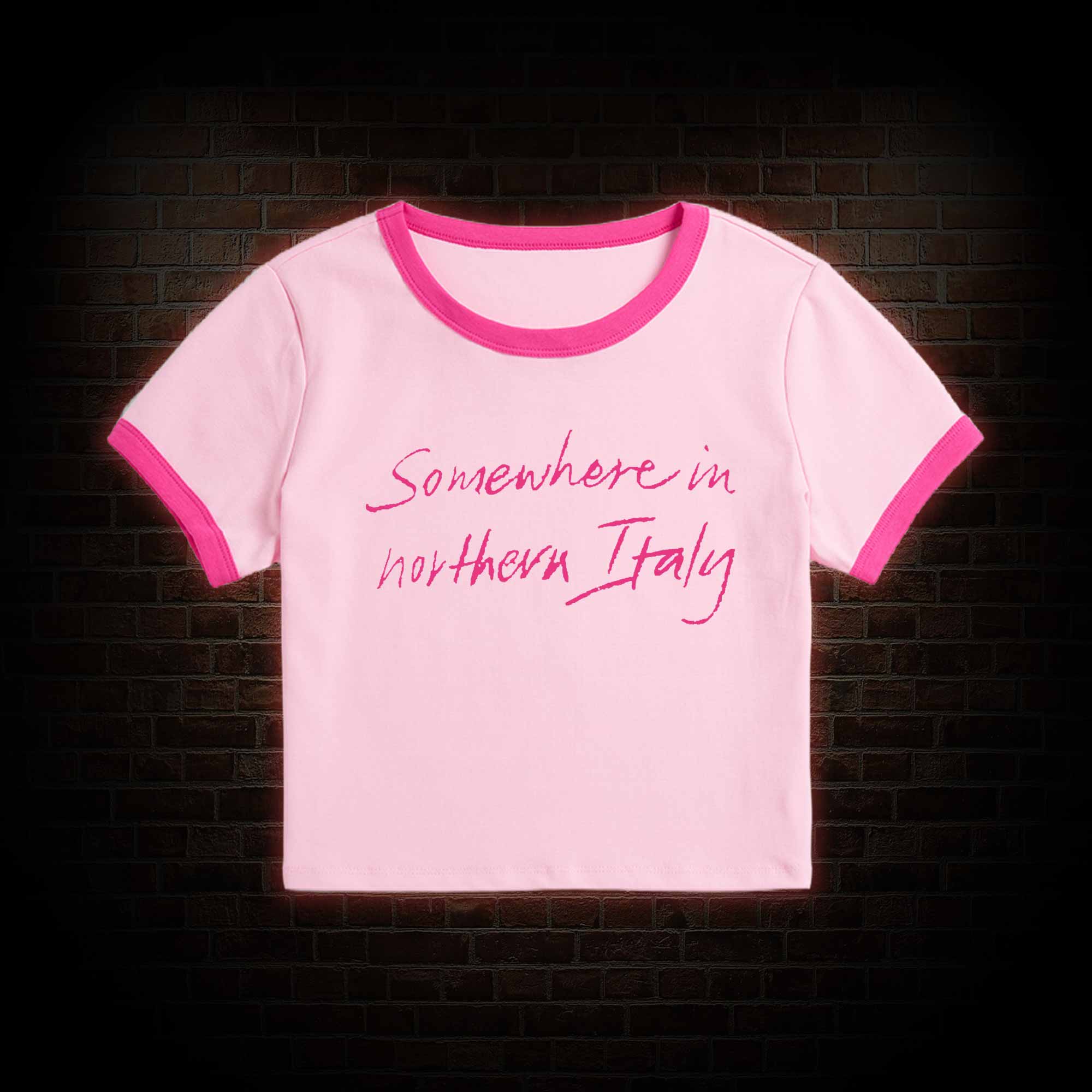 Somewhere In Northern Italy Slim Crop T-Shirts