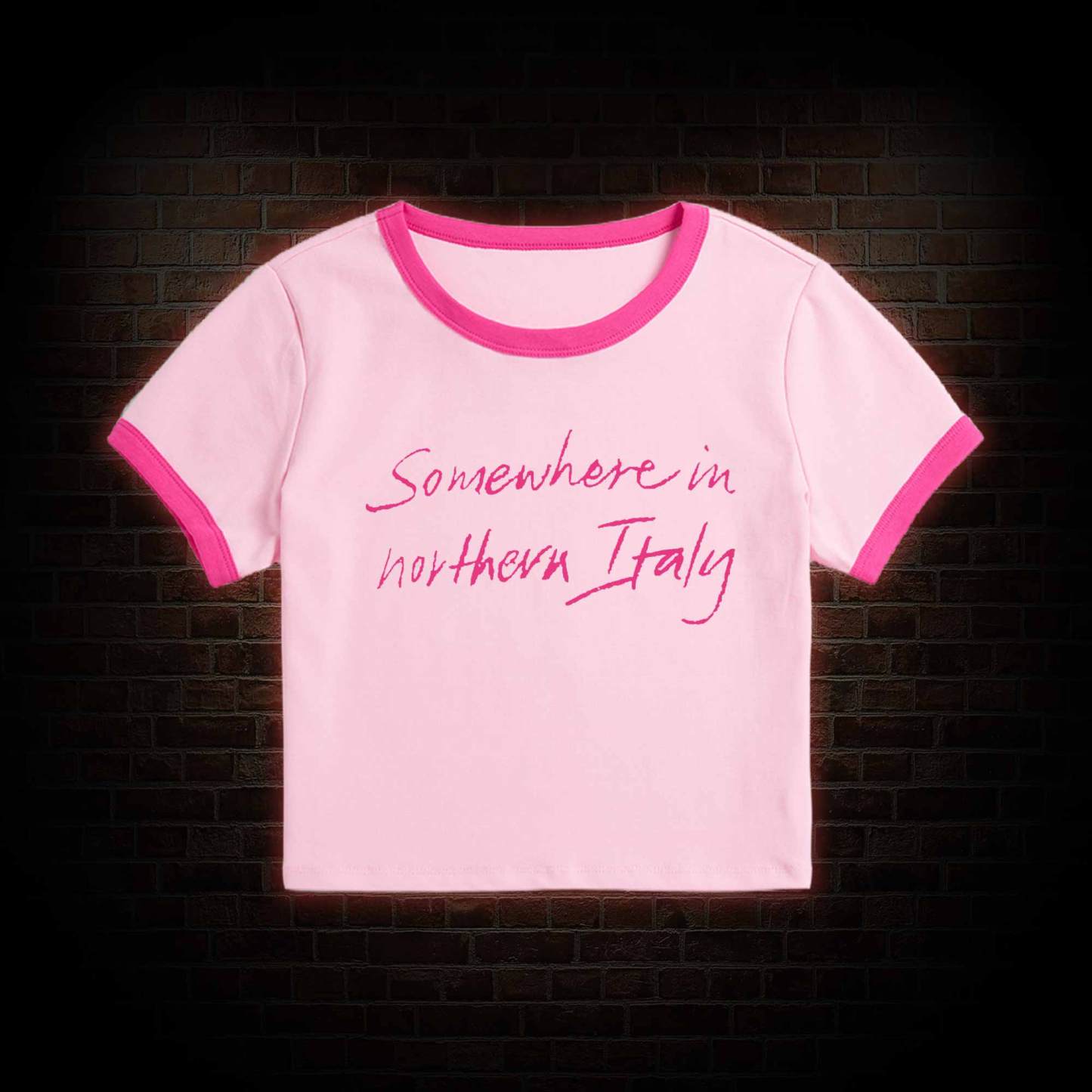 Somewhere In Northern Italy Slim Crop T-Shirts