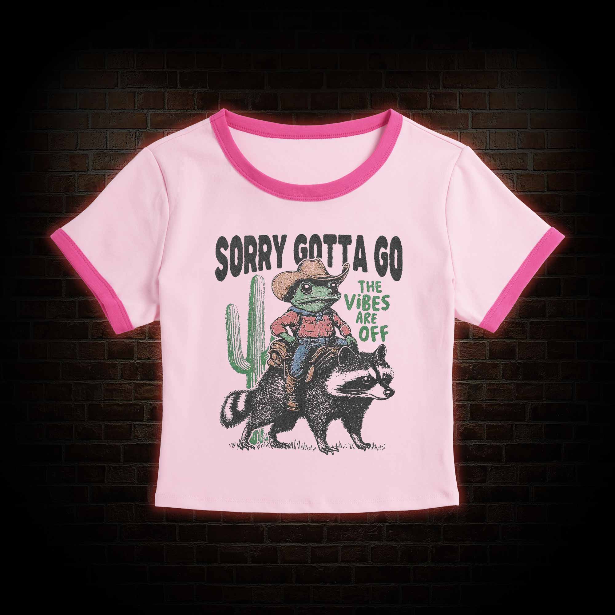 Cowboy Frog Riding Raccoon Baby Tee
