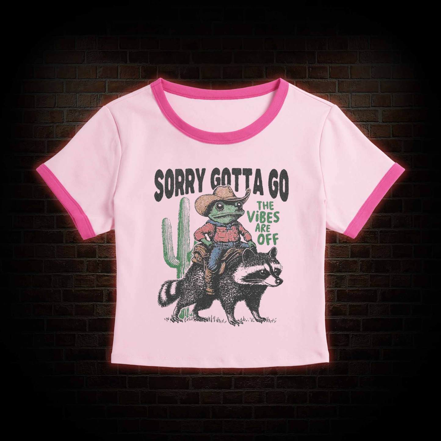 Cowboy Frog Riding Raccoon Baby Tee