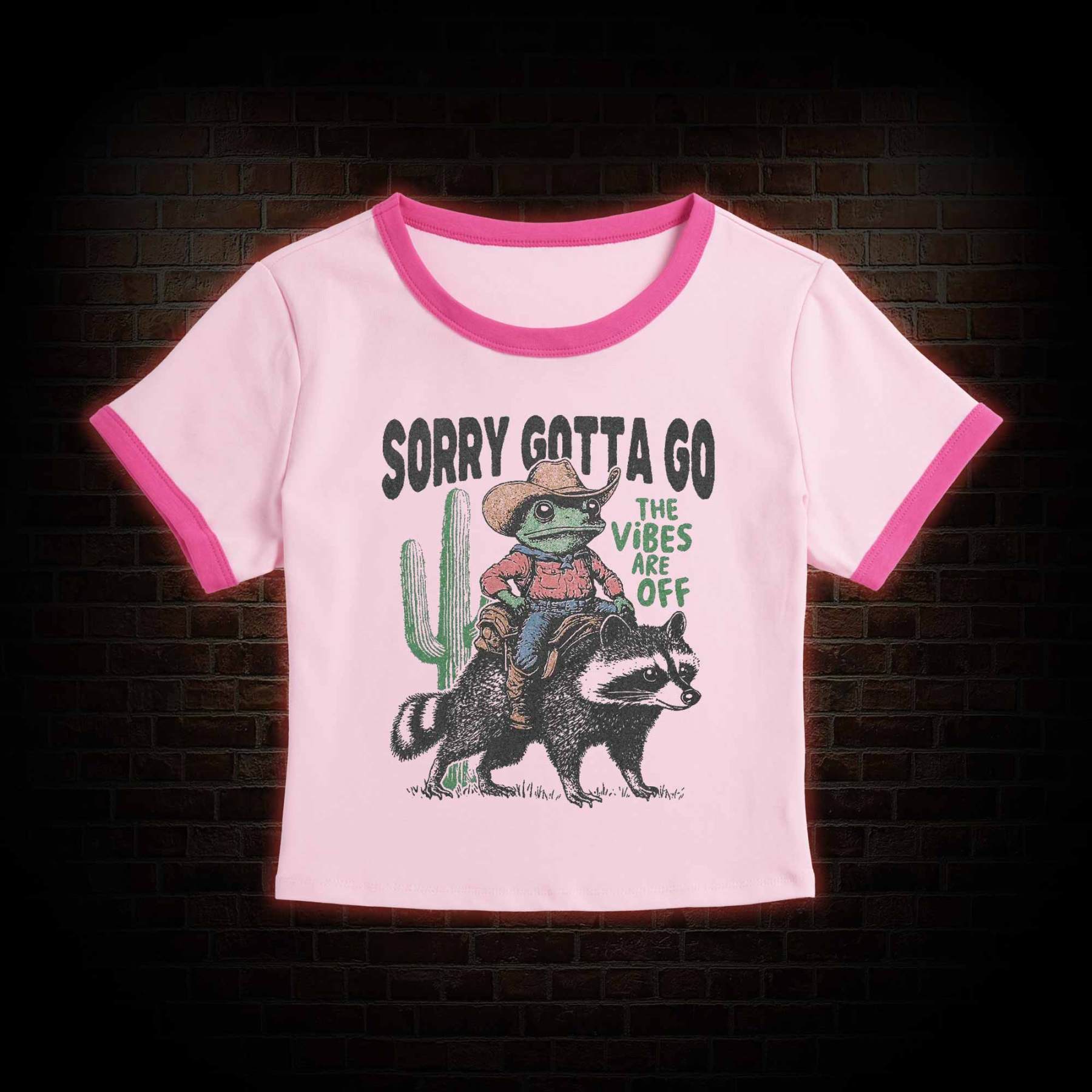 Cowboy Frog Riding Raccoon Baby Tee