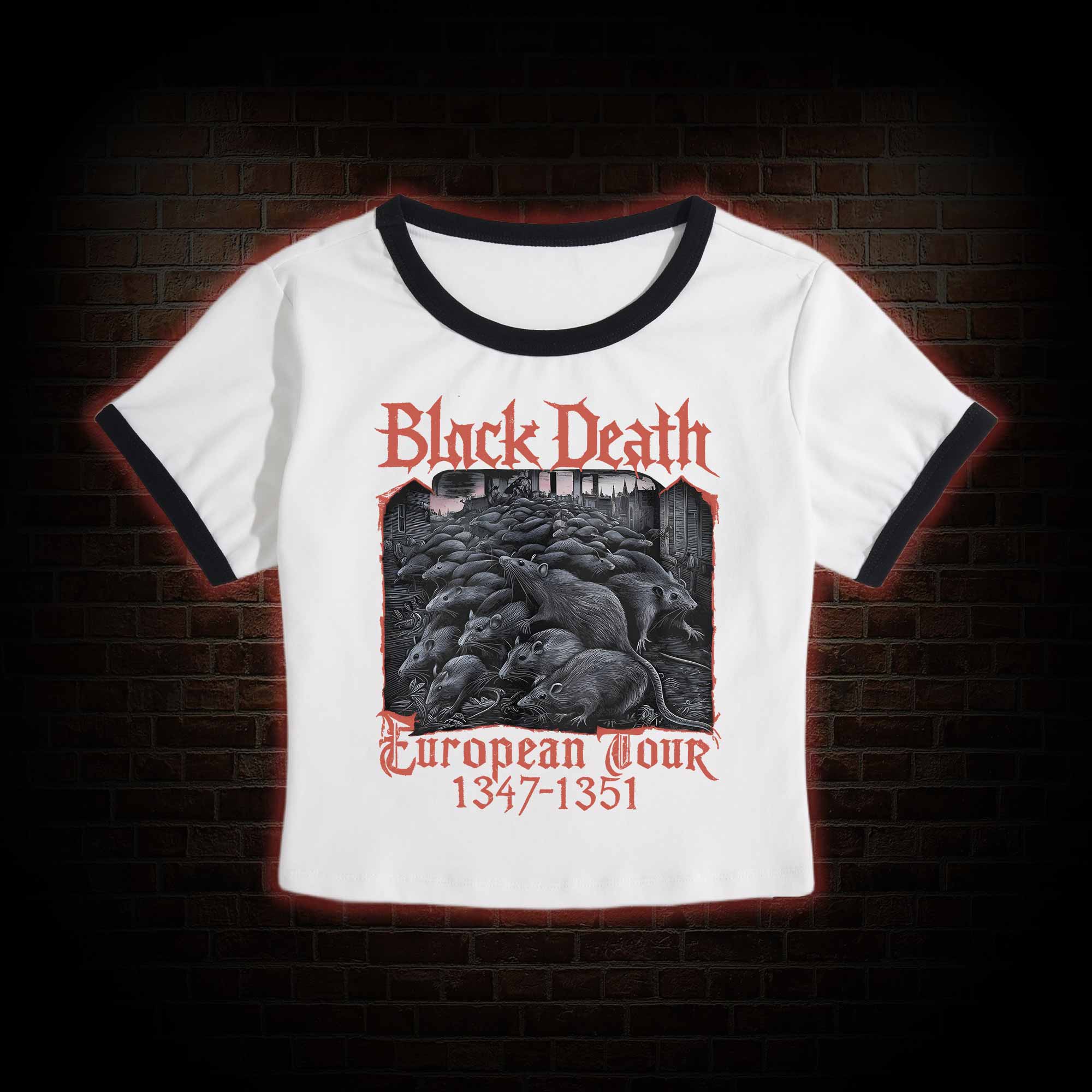 Vintage Black Death European Tour Baby Tee