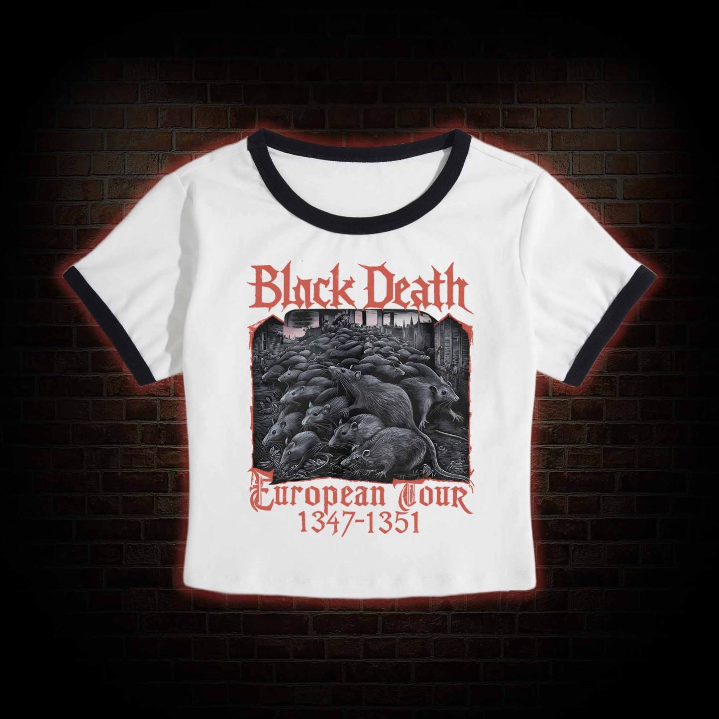 Vintage Black Death European Tour Baby Tee