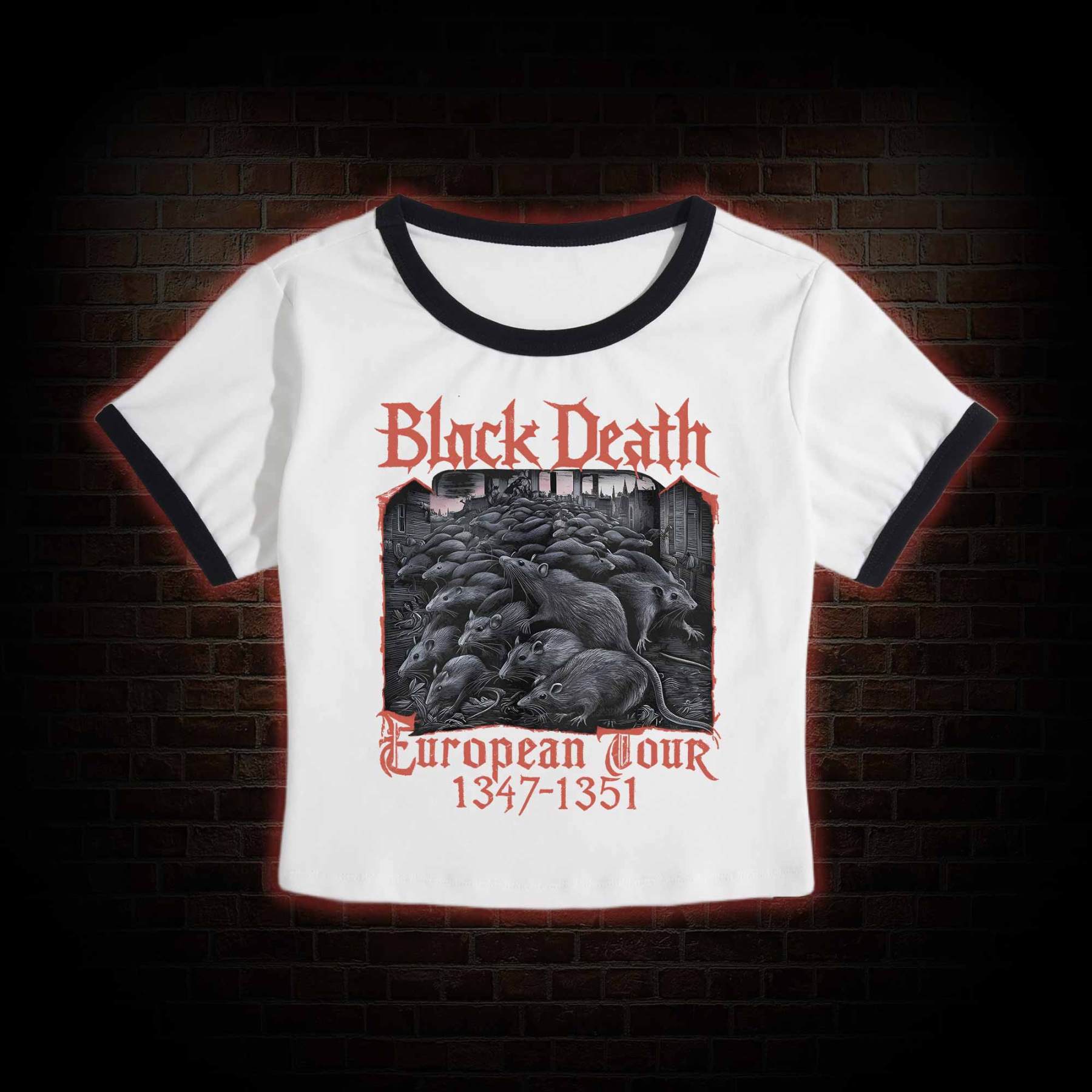 Vintage Black Death European Tour Baby Tee