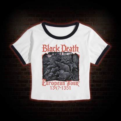 Vintage Black Death European Tour Baby Tee