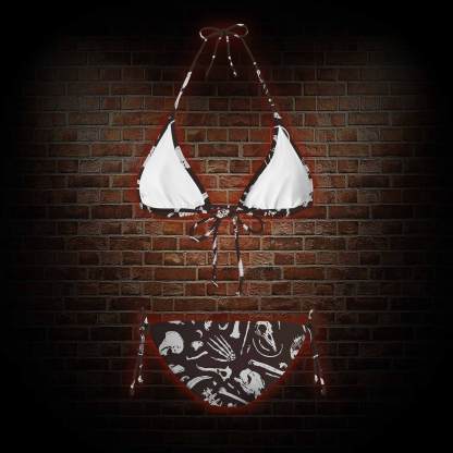 Dinosaur Fossils Women's Adjustable Tie-Strap Bikini