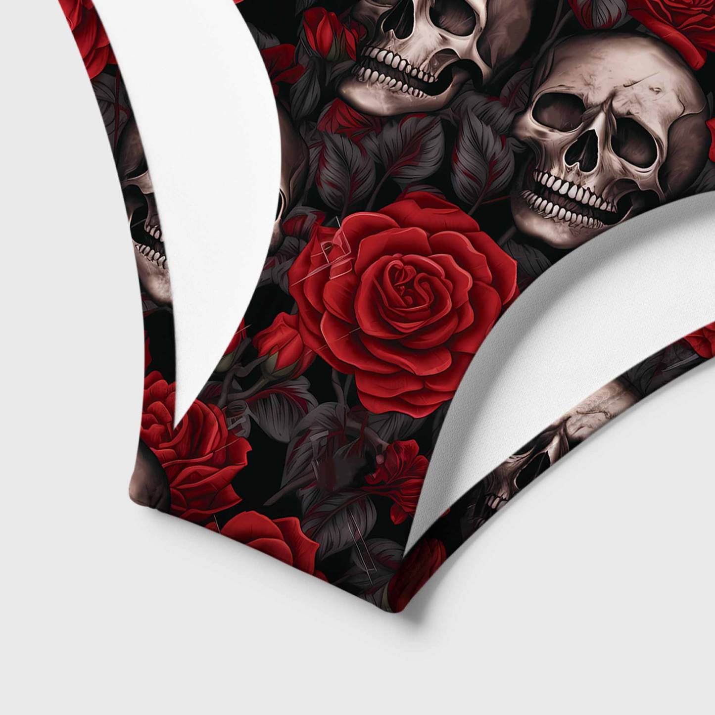 Skull and Roses Women's Adjustable Tie-Strap Bikini