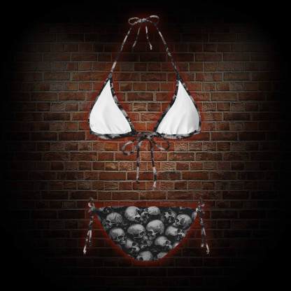 Skulls Women's Adjustable Tie-Strap Bikini