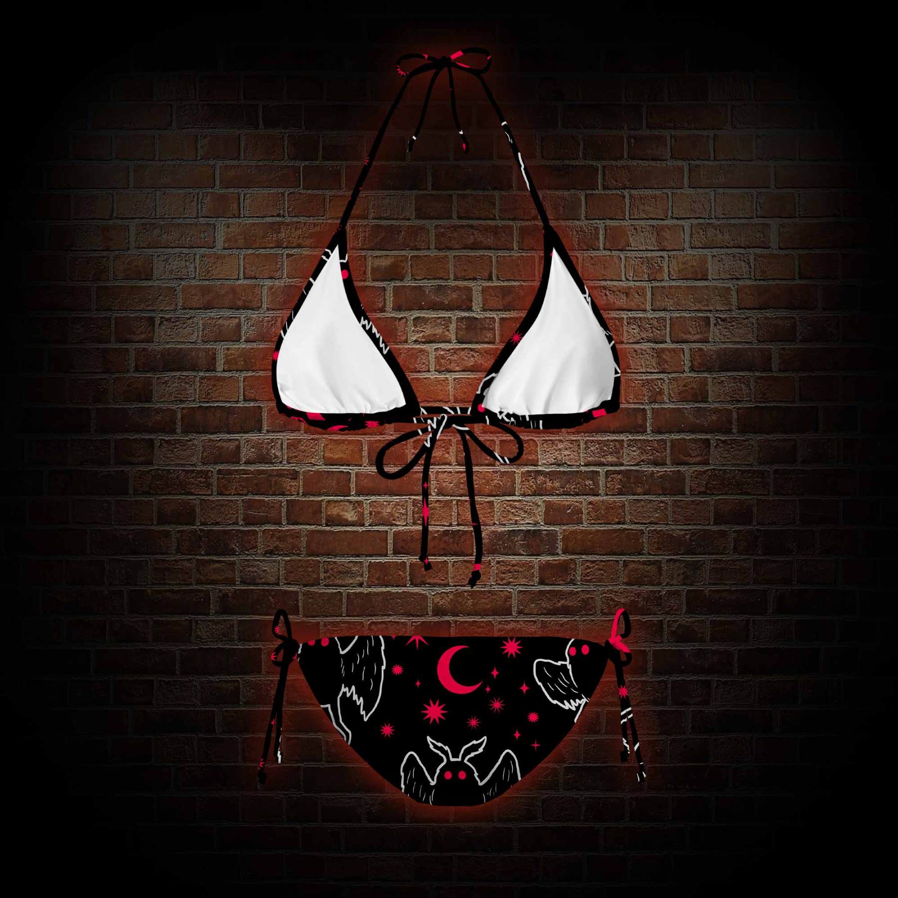 Mothman Night Women's Adjustable Tie-Strap Bikini