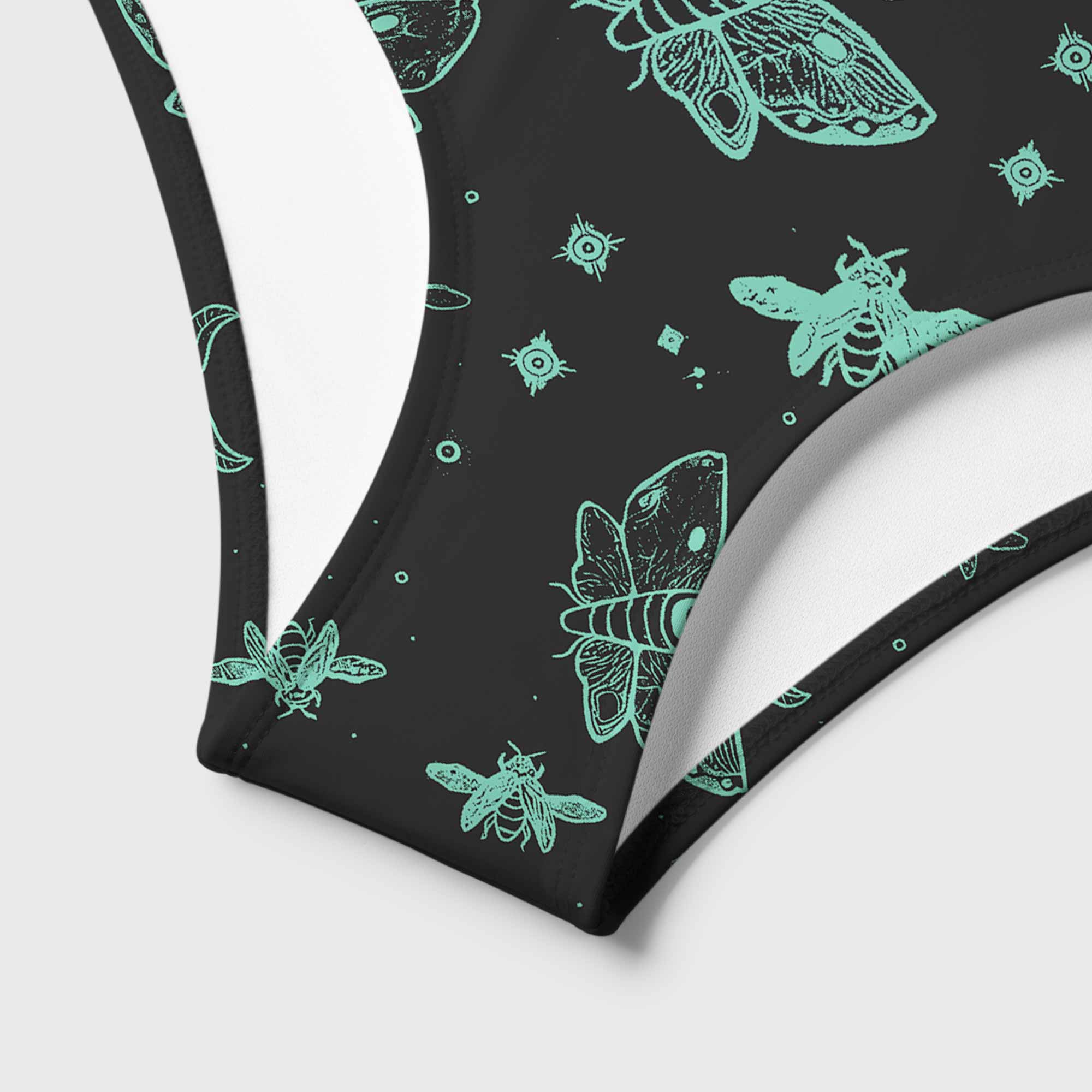 Midnight Flying Insects Women's Adjustable Tie-Strap Bikini