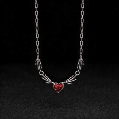 Gothic Red Heart Necklace