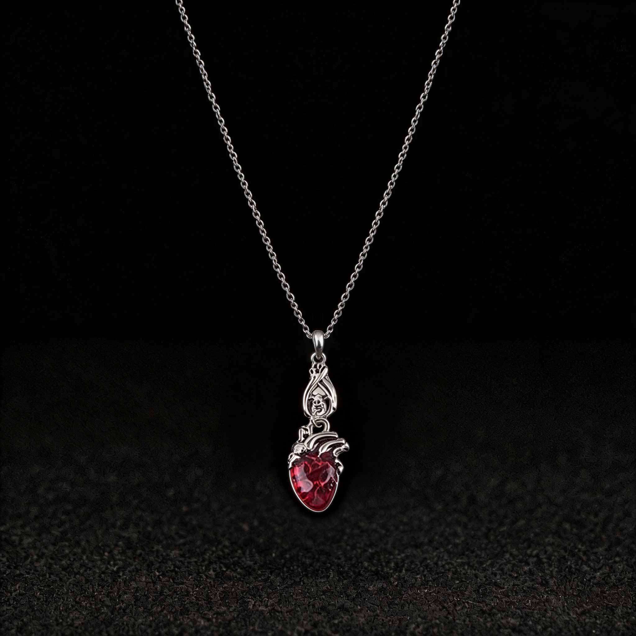 Vampires Bat Bloody Heart Necklace