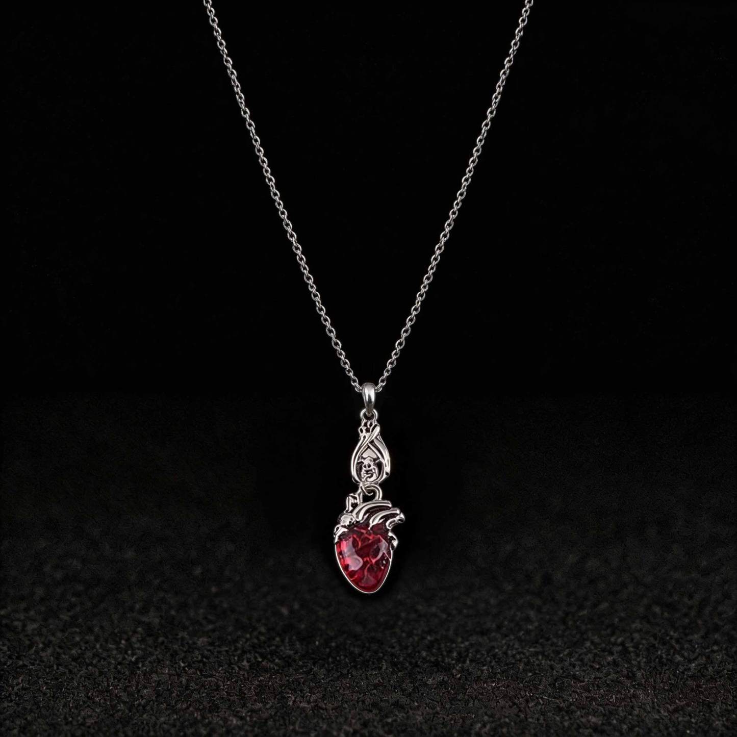 Vampires Bat Bloody Heart Necklace