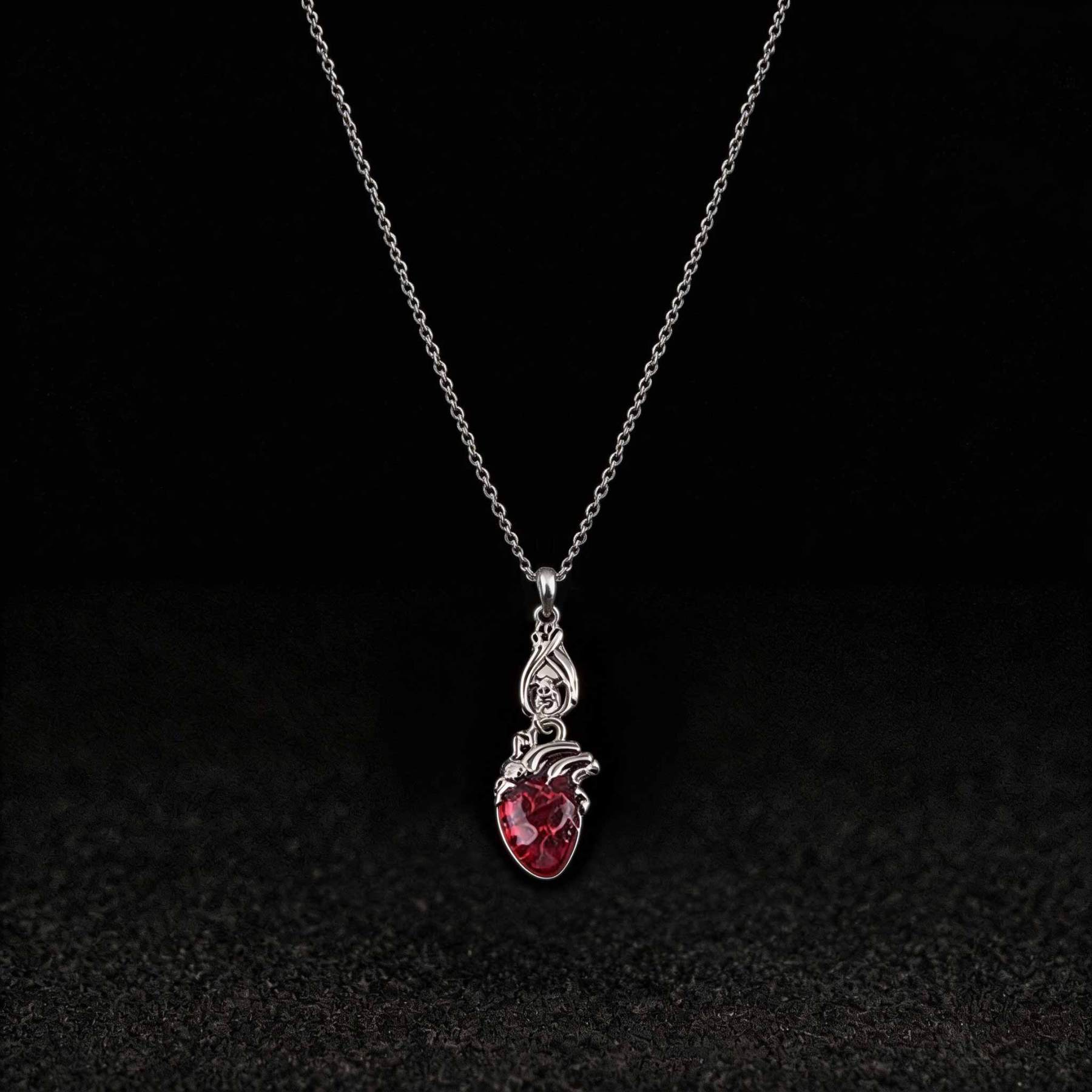 Vampires Bat Bloody Heart Necklace