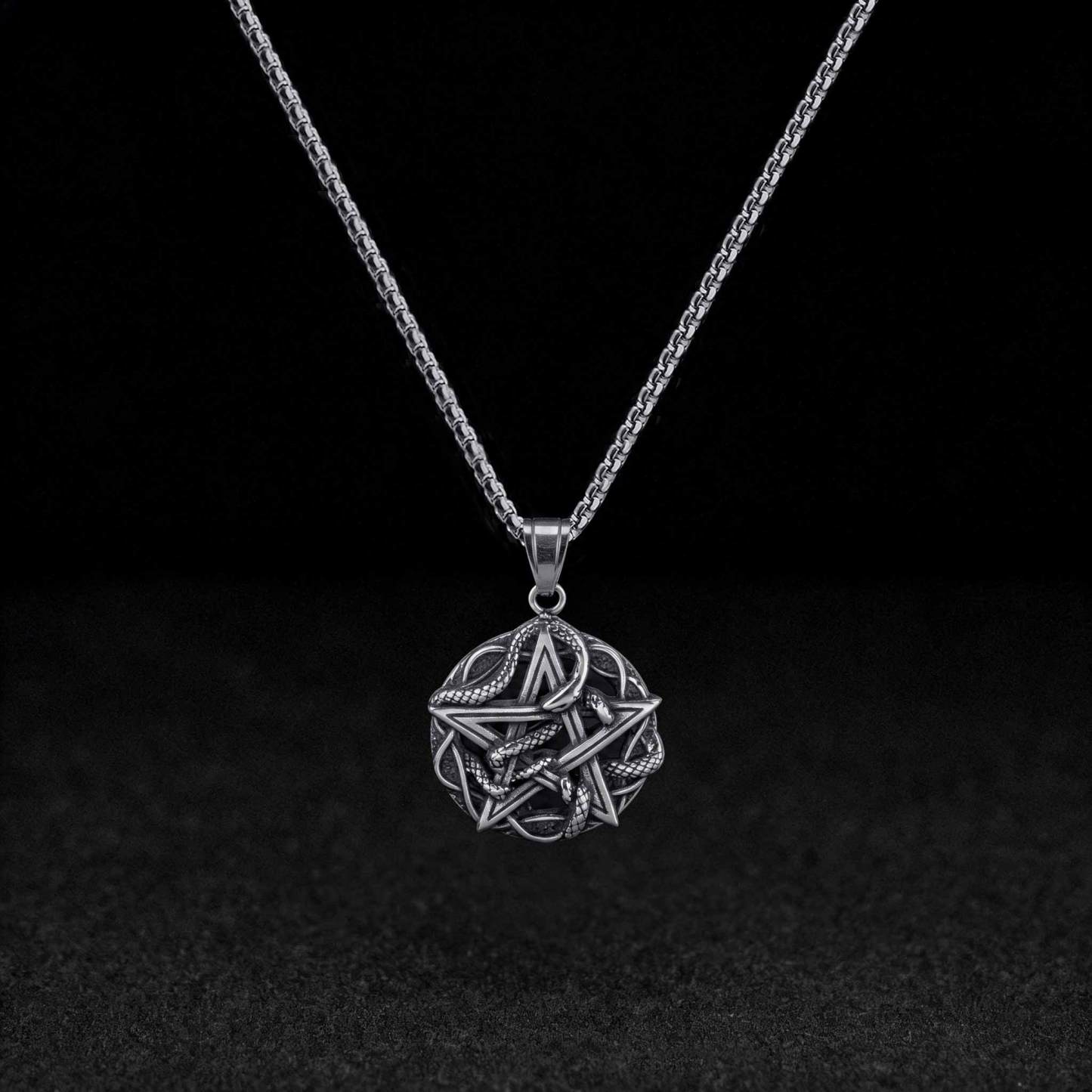 Entwined Snake Pentagram Necklace