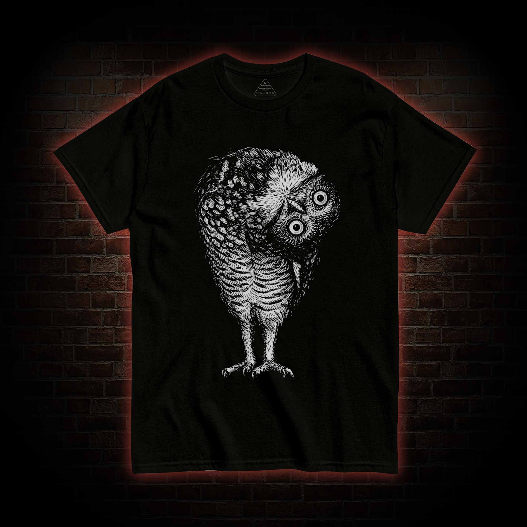 Linocut Owl T-shirt