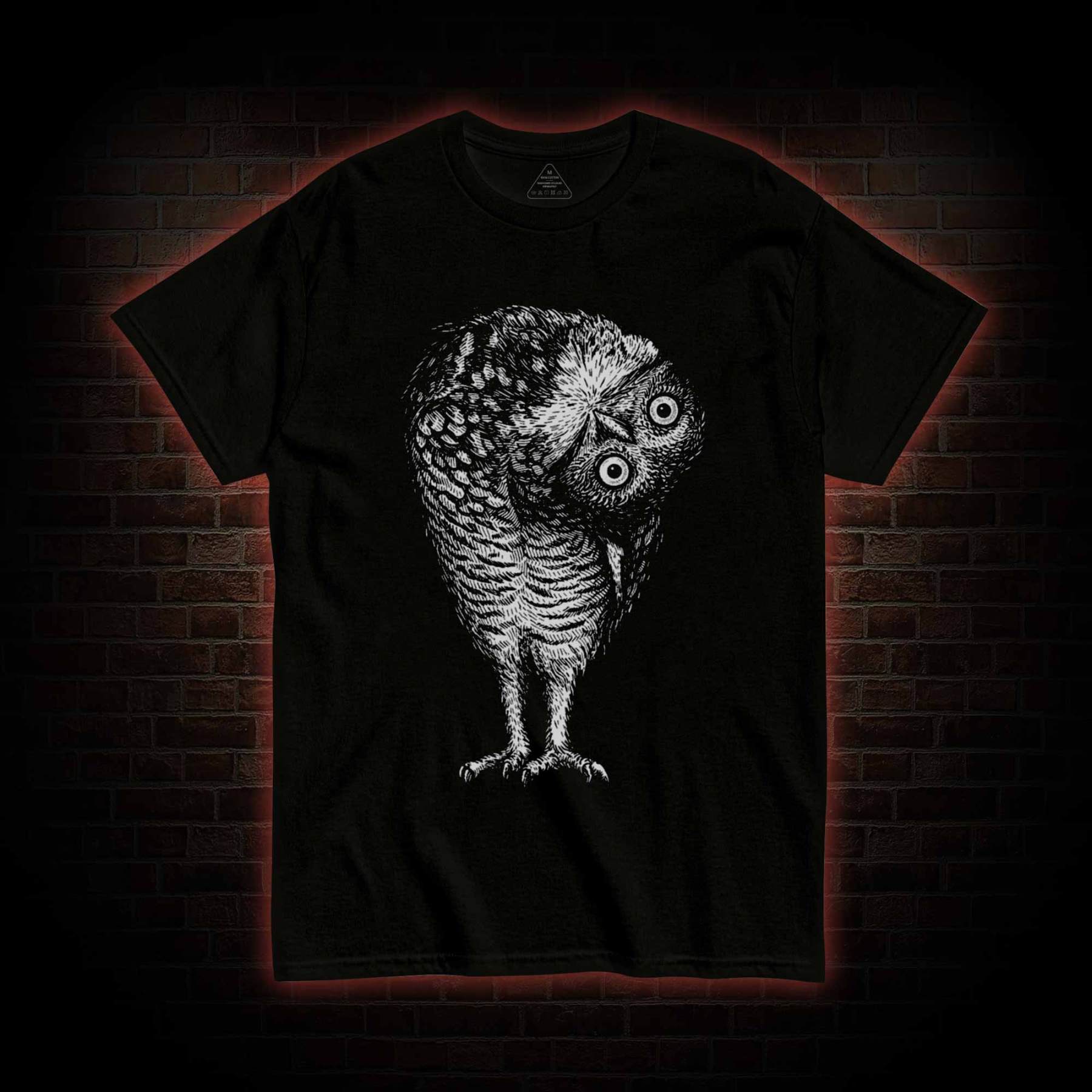 Linocut Owl T-shirt