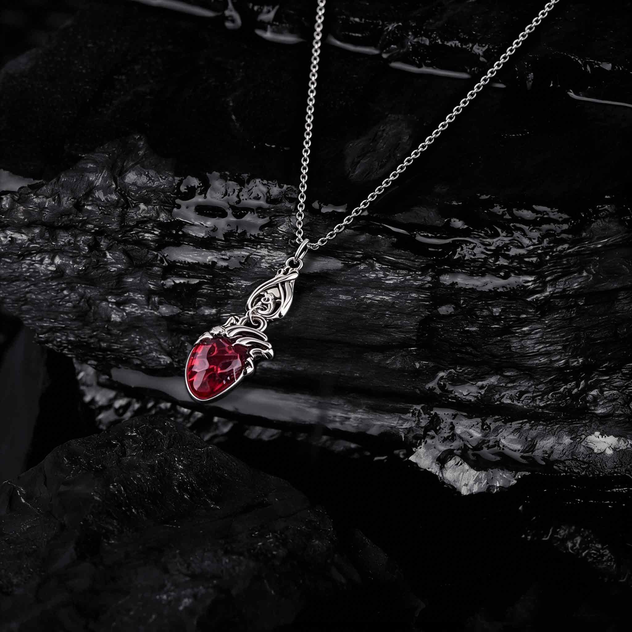 Vampires Bat Bloody Heart Necklace