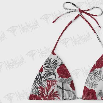 Poppy and skull Women's Adjustable Tie-Strap Bikini