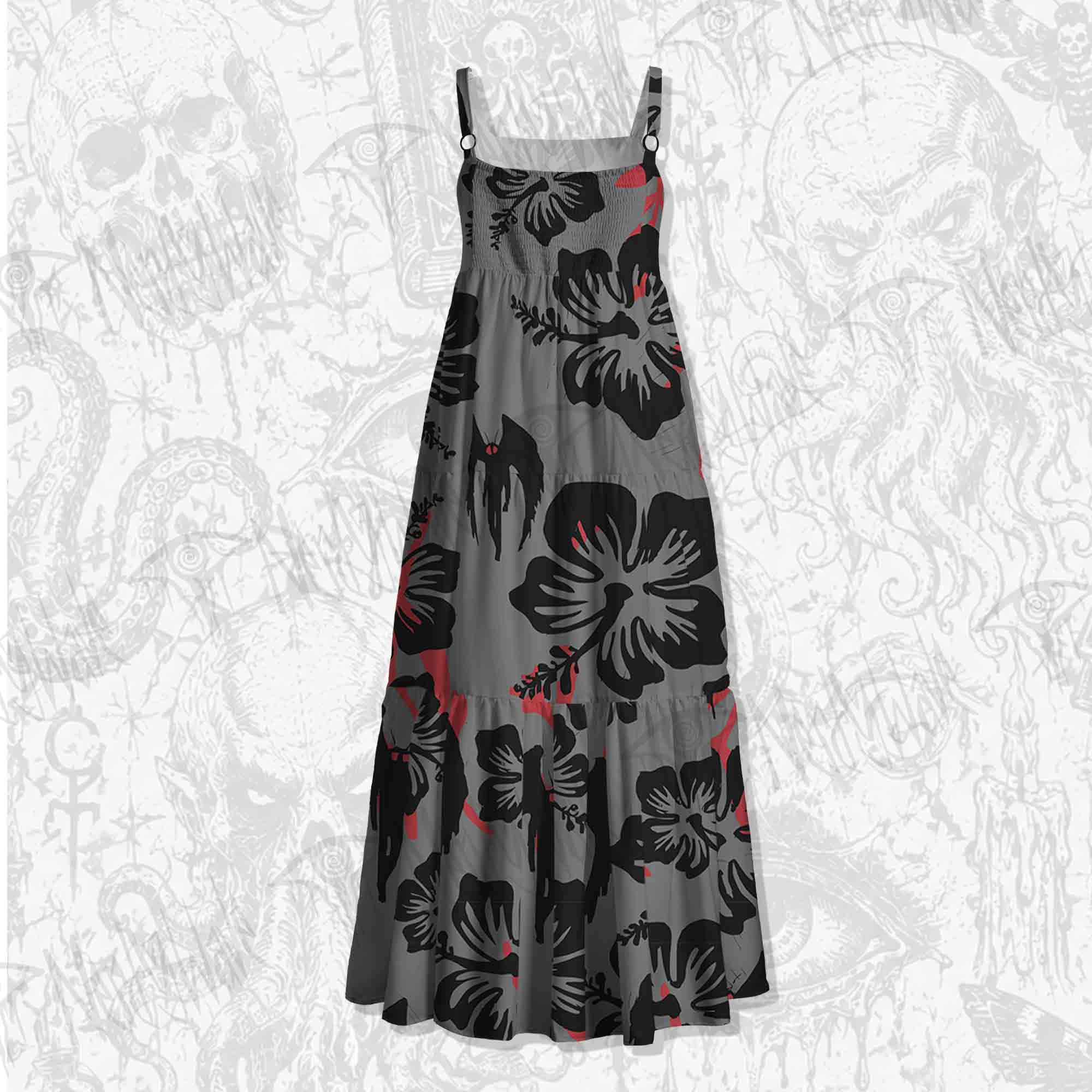 Mothman Spaghetti Strap Long Dress