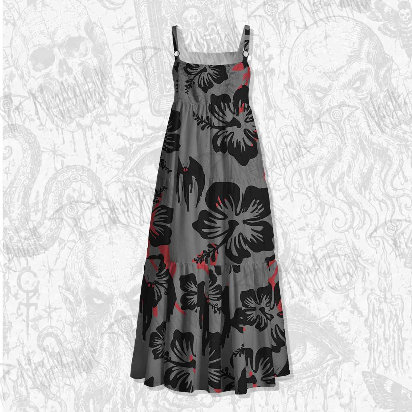 Mothman Spaghetti Strap Long Dress