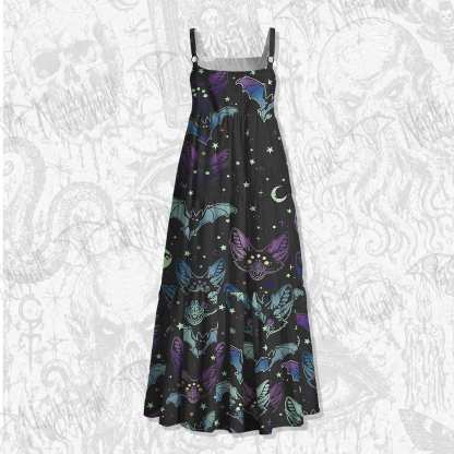 Bats Spaghetti Strap Long Dress
