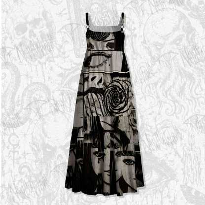 Eyes of Horrors Spaghetti Strap Long Dress