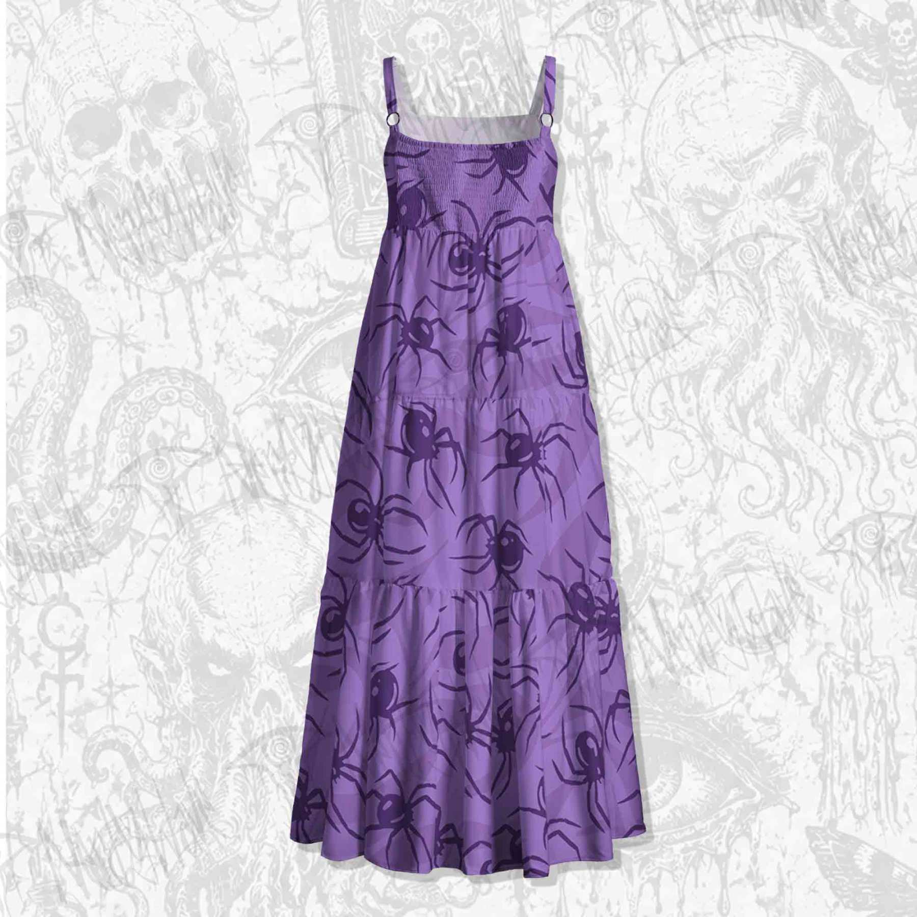Spiders Spaghetti Strap Long Dress