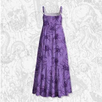 Spiders Spaghetti Strap Long Dress
