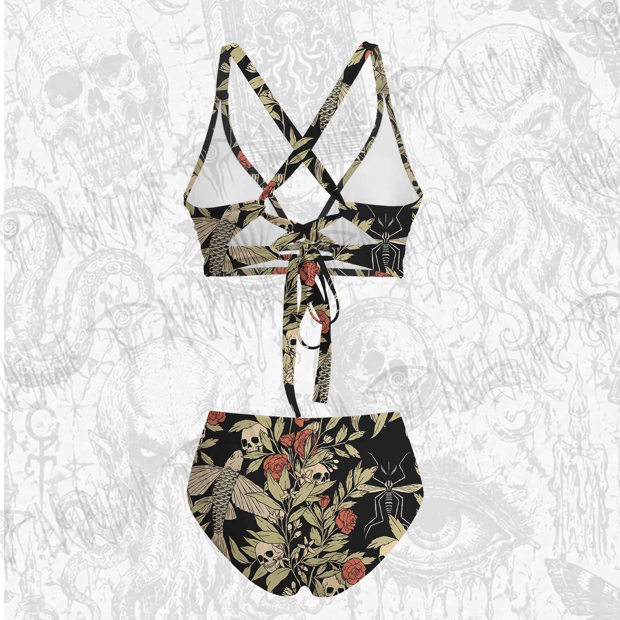 Skull and Flying Fish Bikini Set