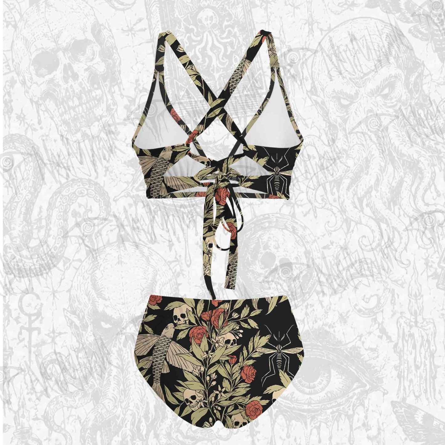 Skull and Flying Fish Bikini Set