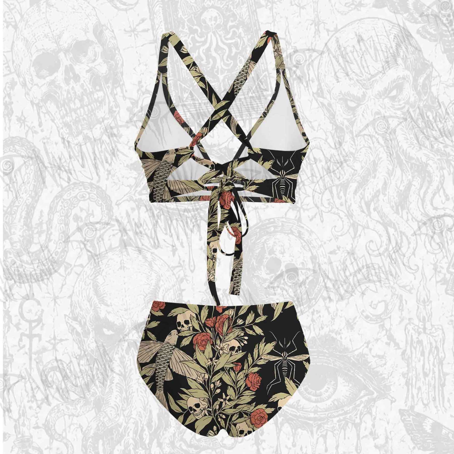 Skull and Flying Fish Bikini Set