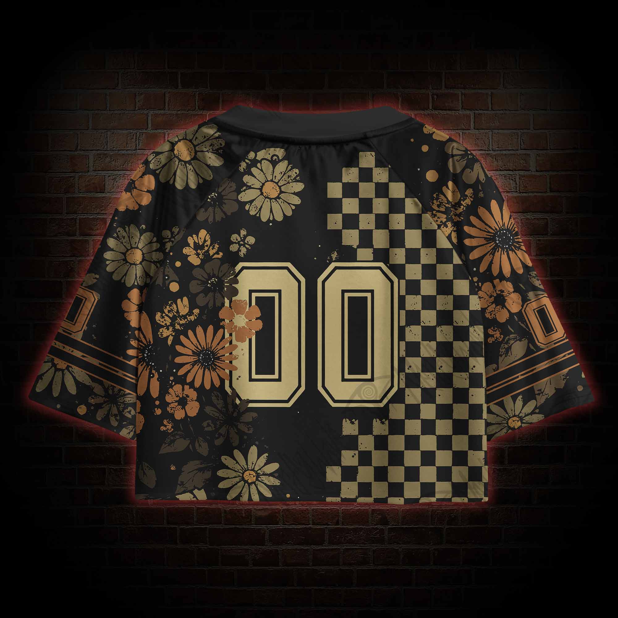 Floral Skull Sports Crop Jersey