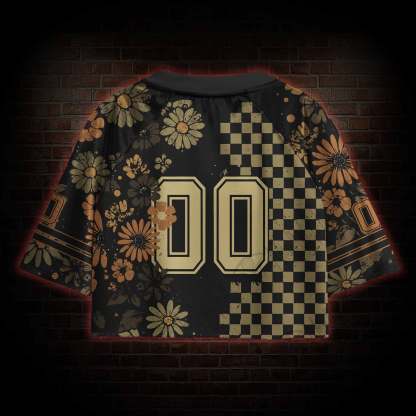 Floral Skull Sports Crop Jersey