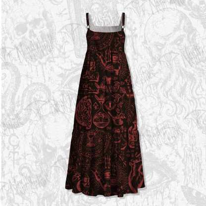 Occultism Spaghetti Strap Long Dress