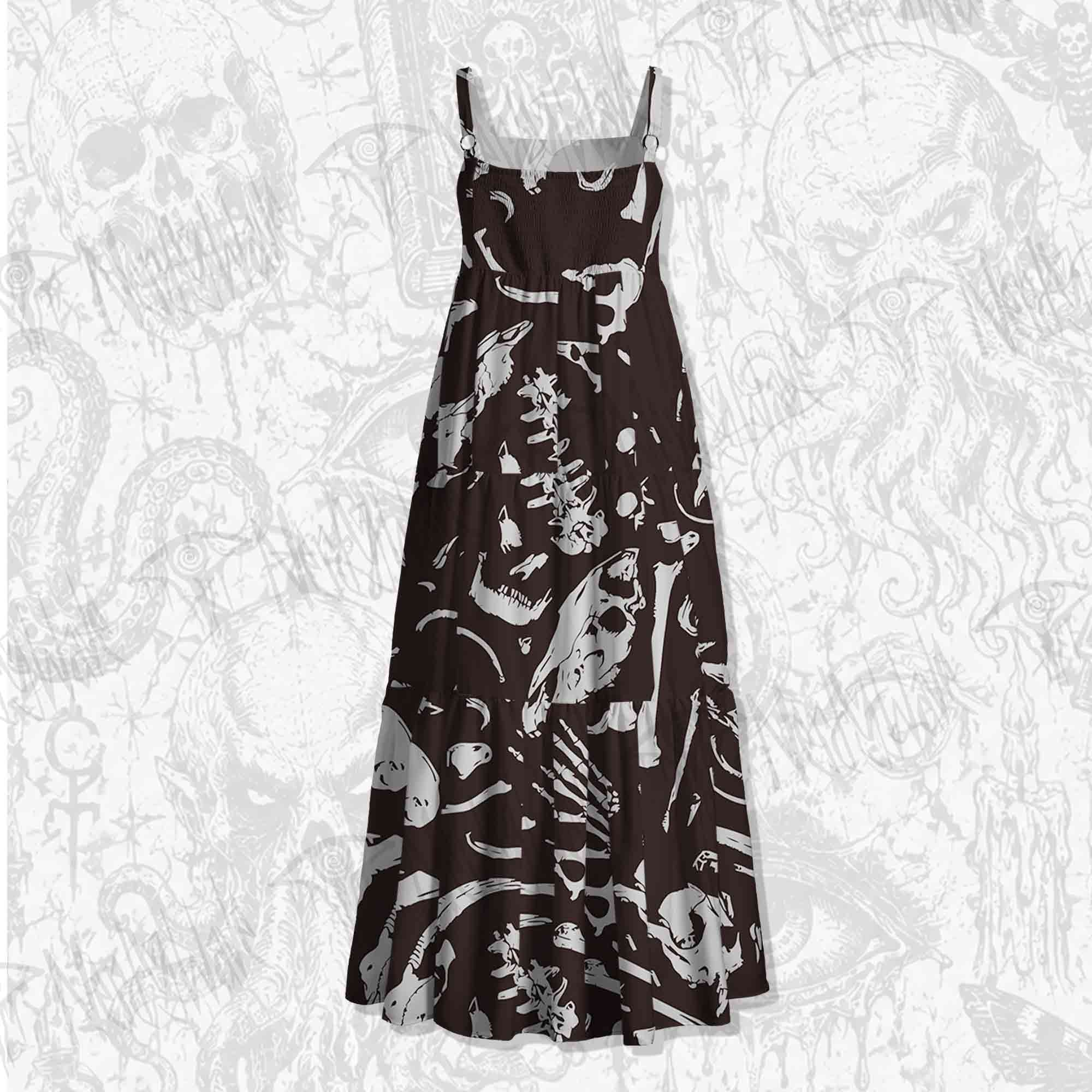Dinosaur Fossils Spaghetti Strap Long Dress