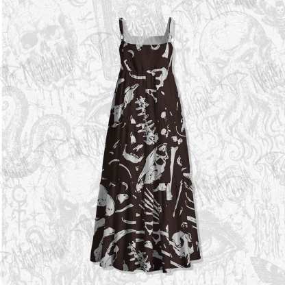 Dinosaur Fossils Spaghetti Strap Long Dress