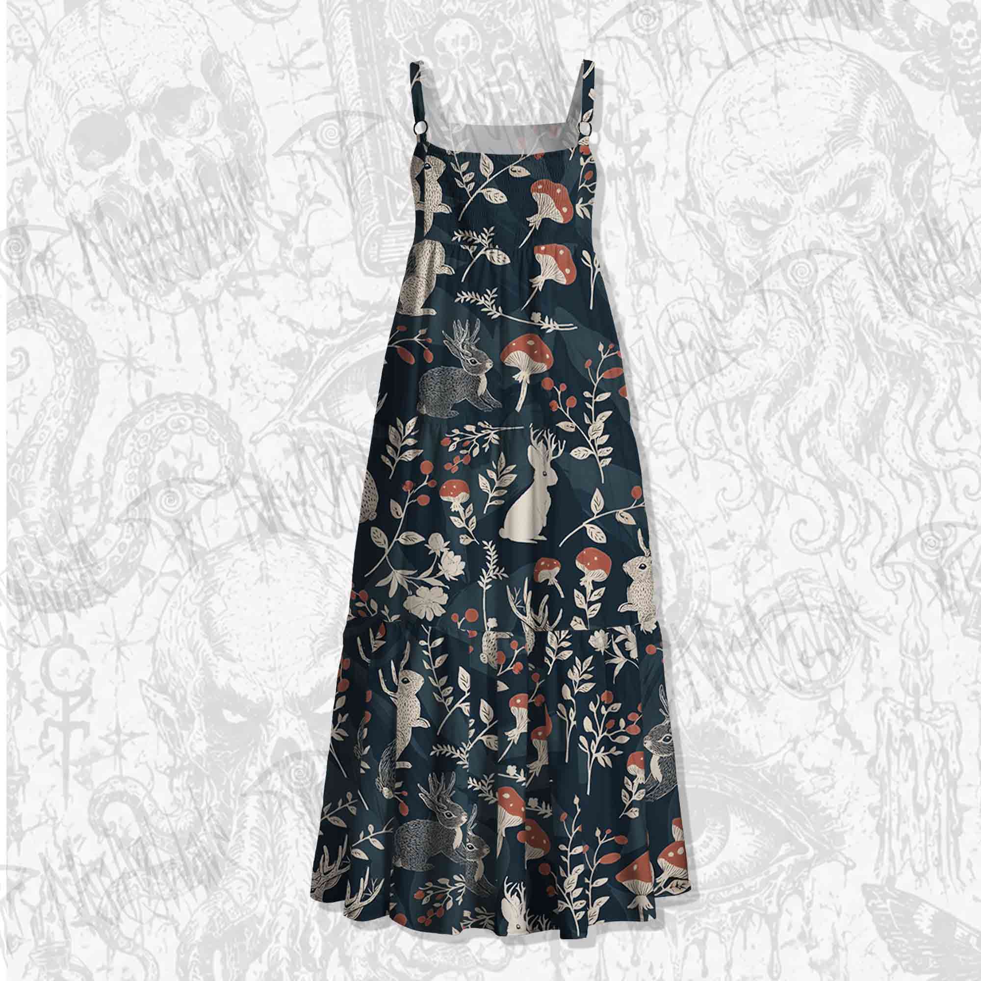 Jackalope Spaghetti Strap Long Dress