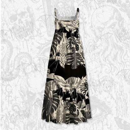 Bats in the Jungle Spaghetti Strap Long Dress