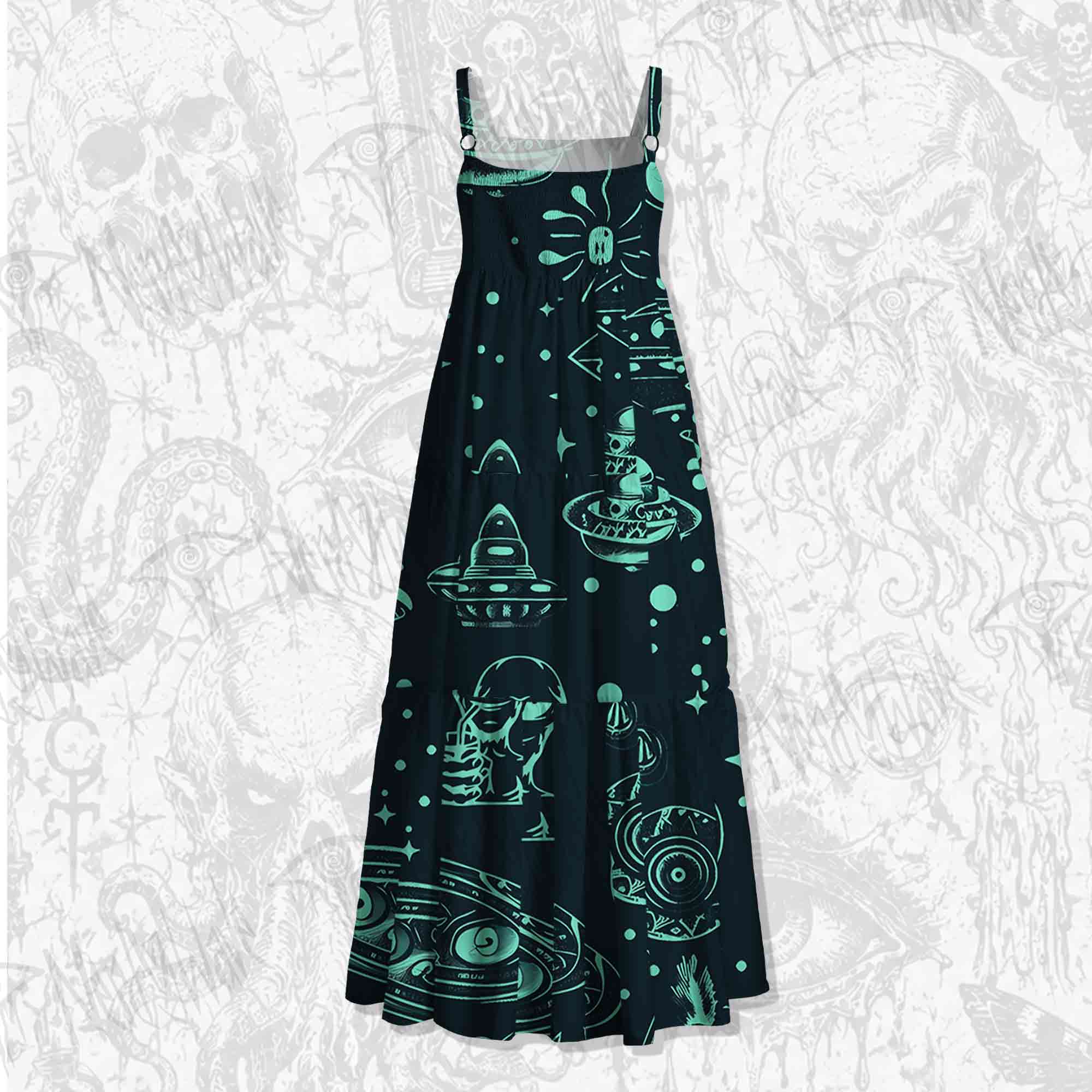 Outer Space Spaghetti Strap Long Dress