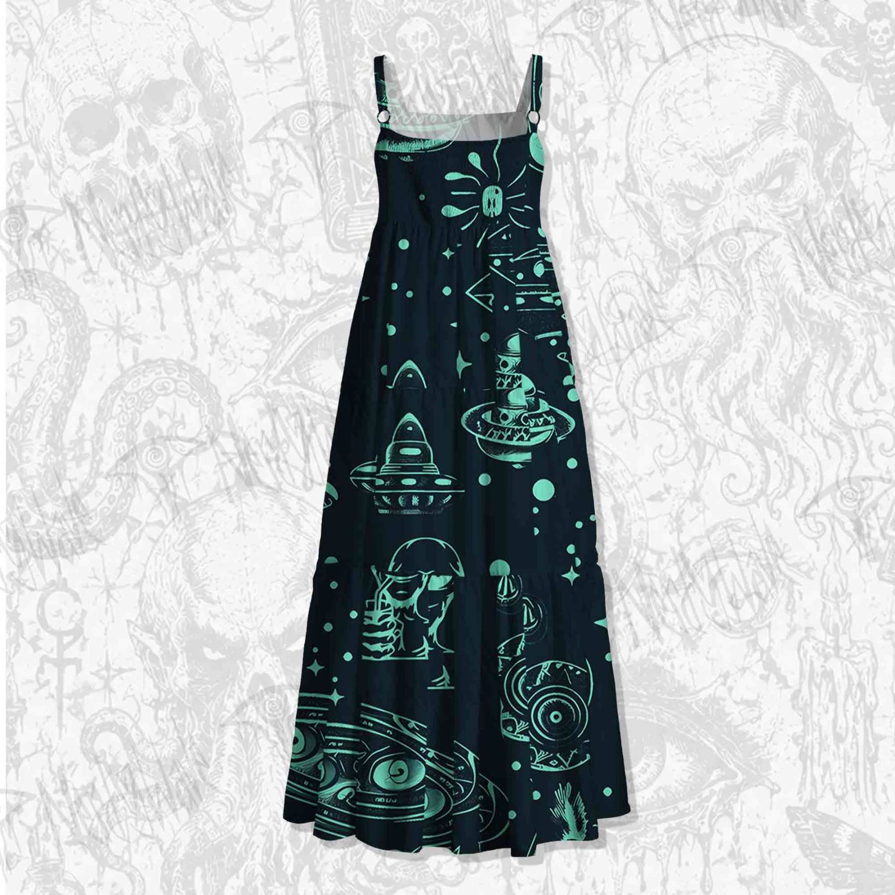 Outer Space Spaghetti Strap Long Dress