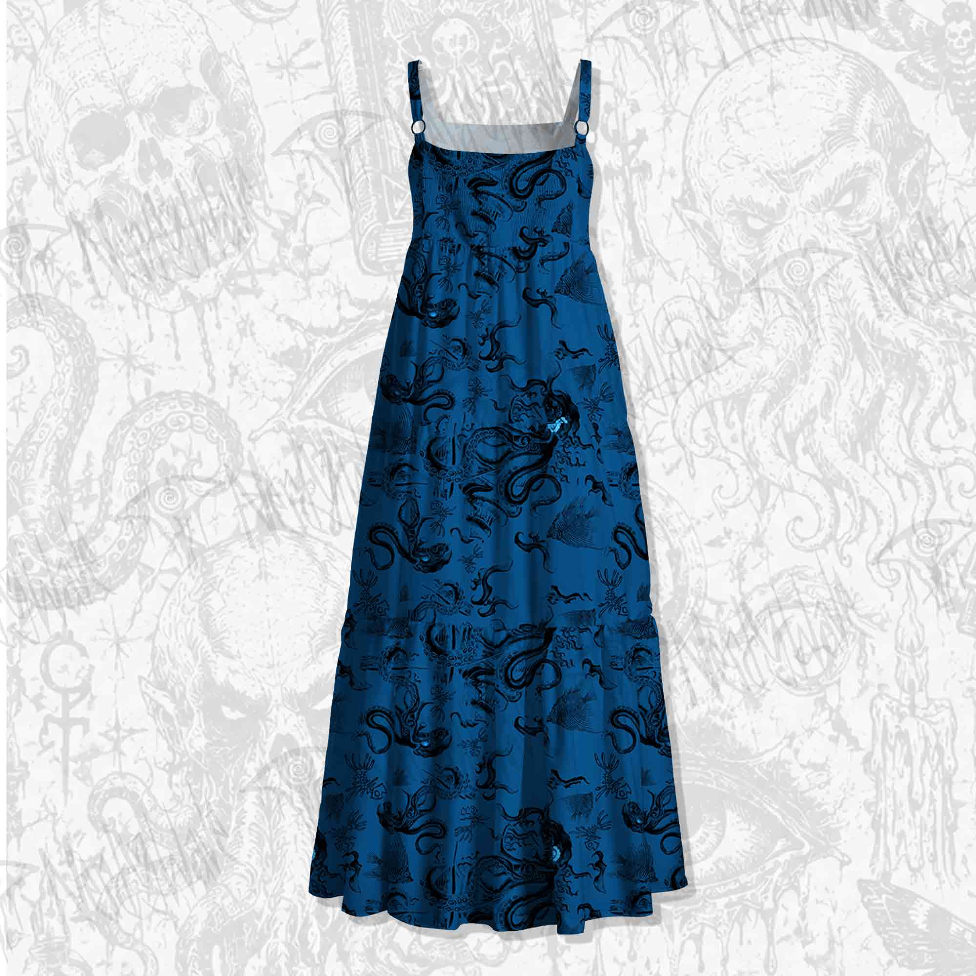 Deep Sea Monster Spaghetti Strap Long Dress