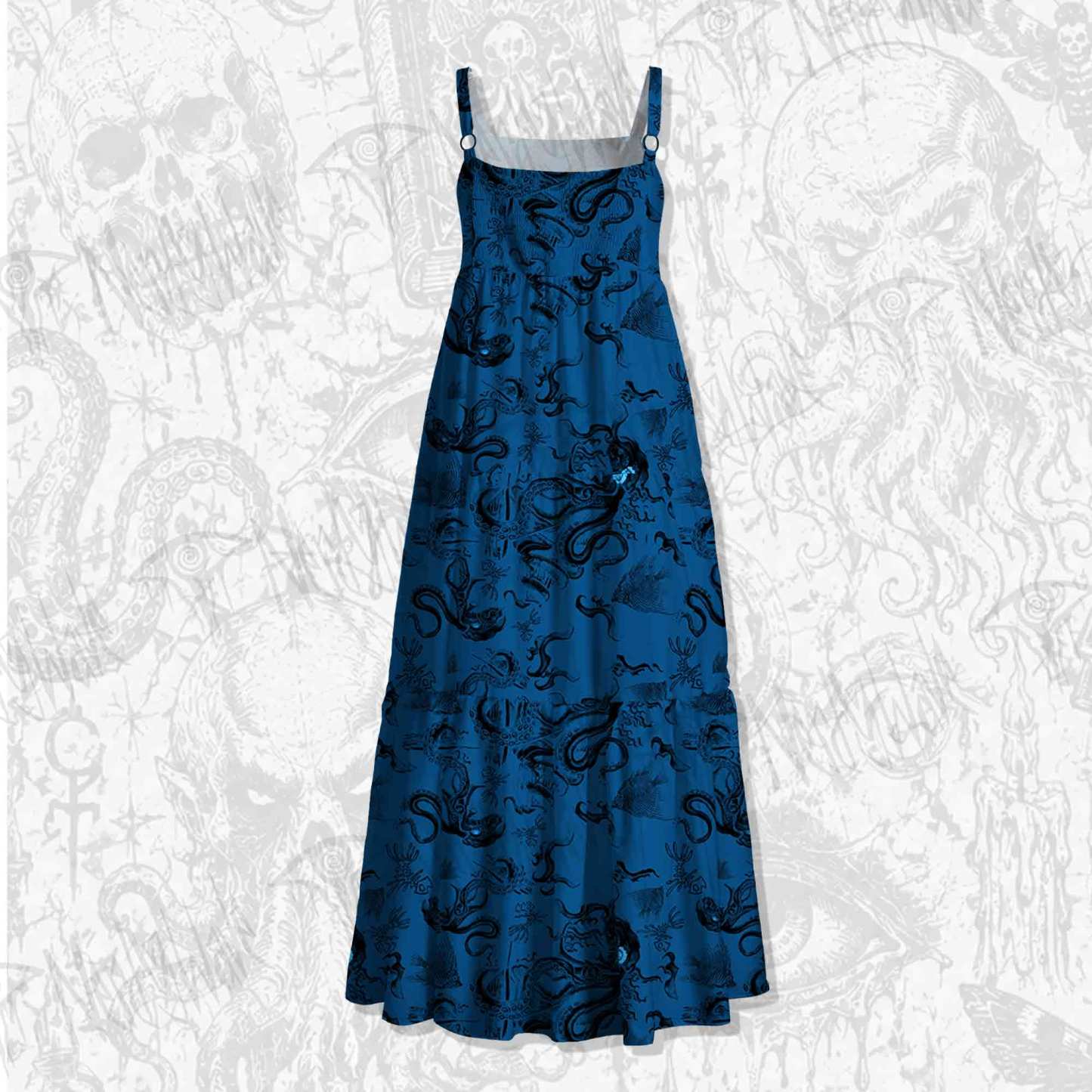 Deep Sea Monster Spaghetti Strap Long Dress