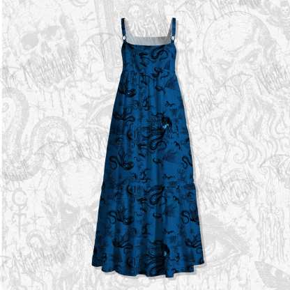 Deep Sea Monster Spaghetti Strap Long Dress