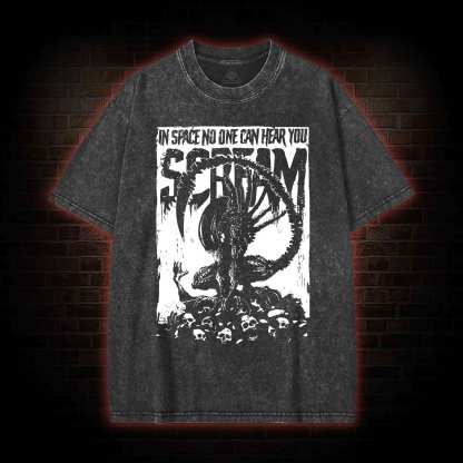 In Space No One Can Hear You Scream Washed T-shirt