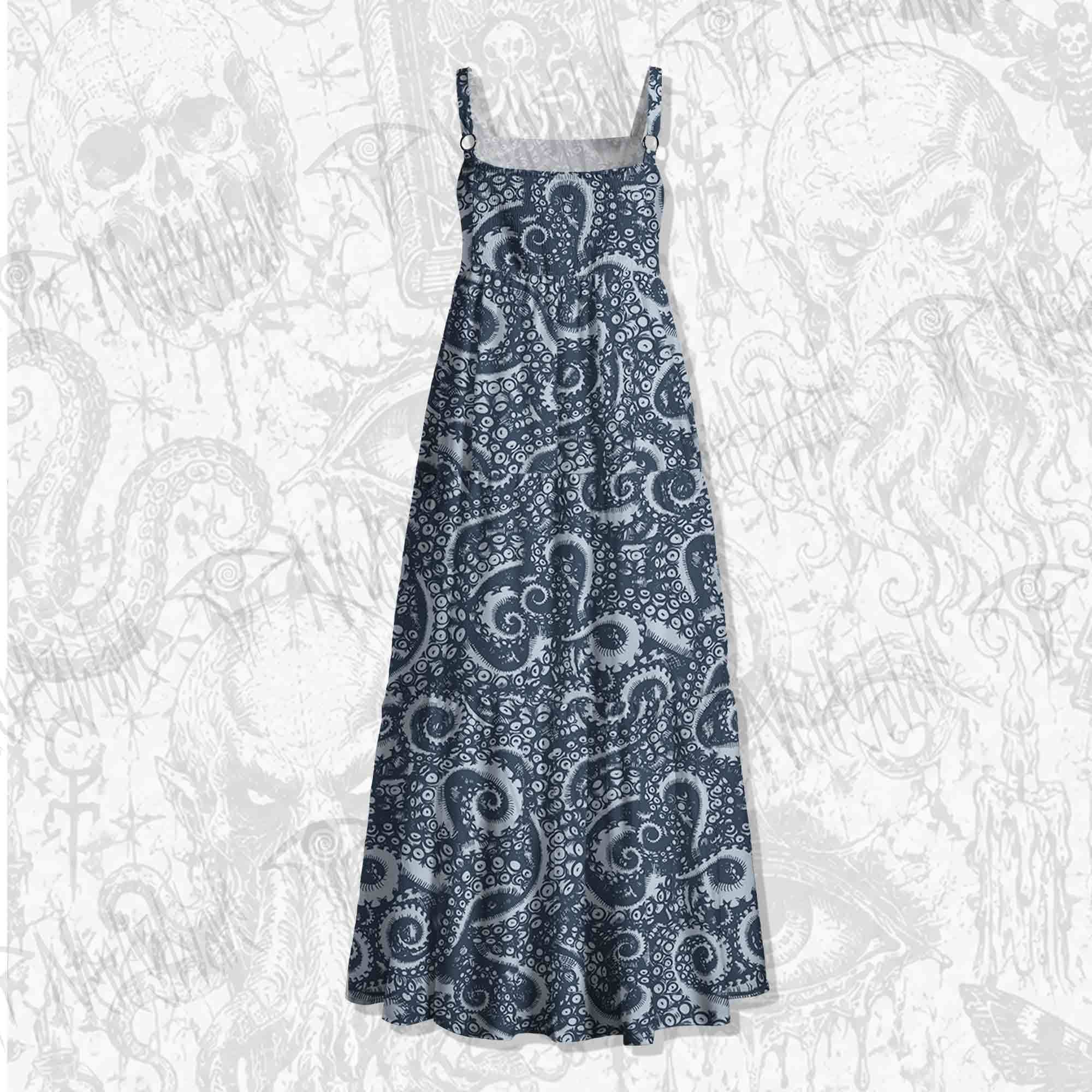 Octopus Tentacles Spaghetti Strap Long Dress