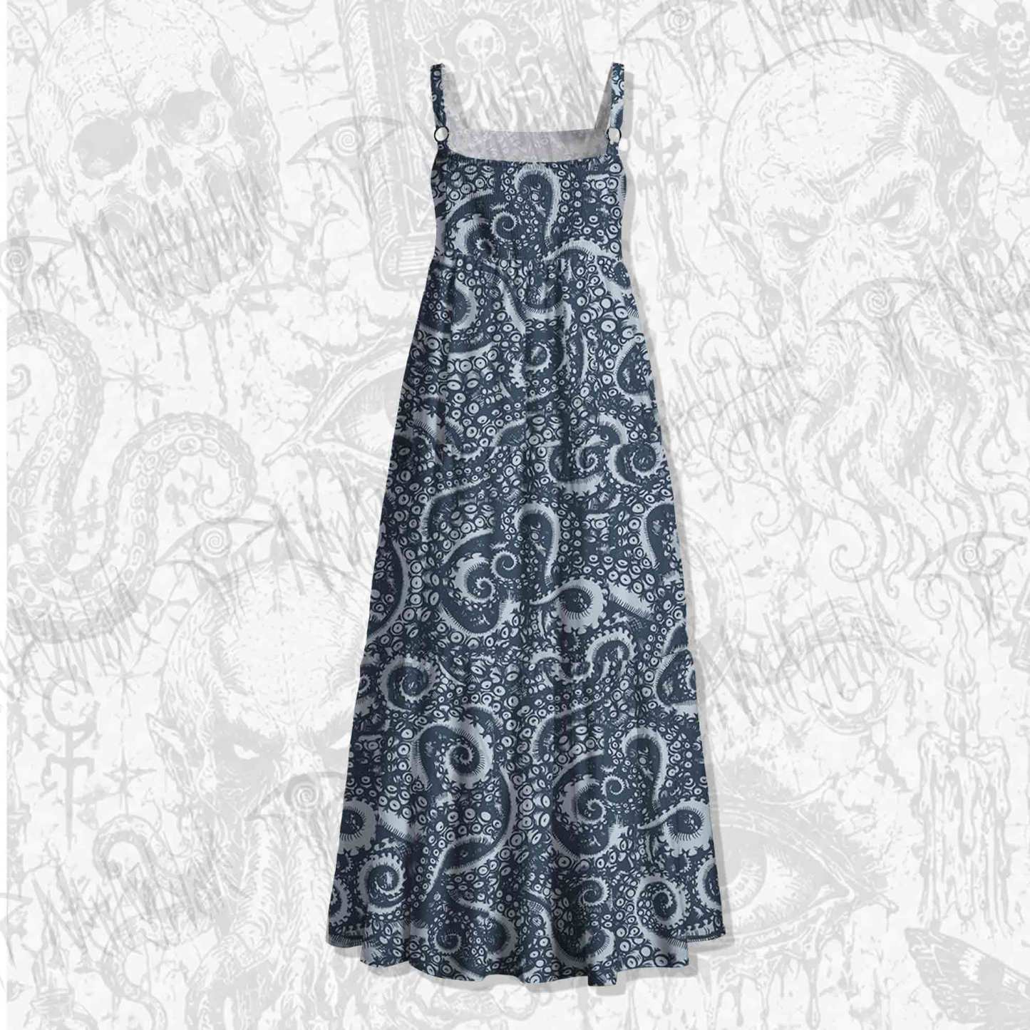 Octopus Tentacles Spaghetti Strap Long Dress