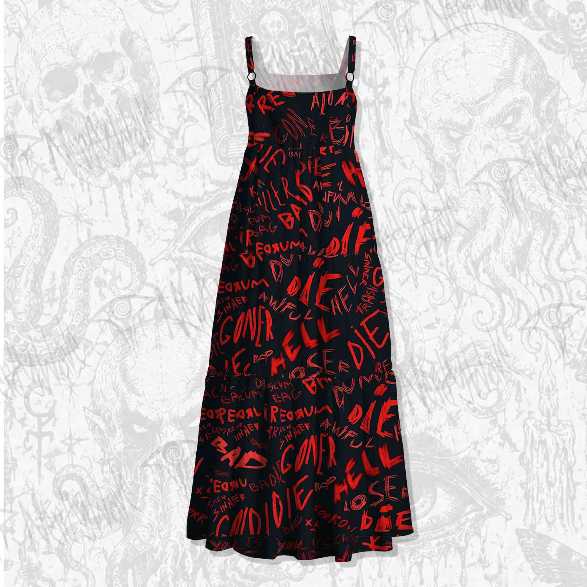 Bad Words Spaghetti Strap Long Dress