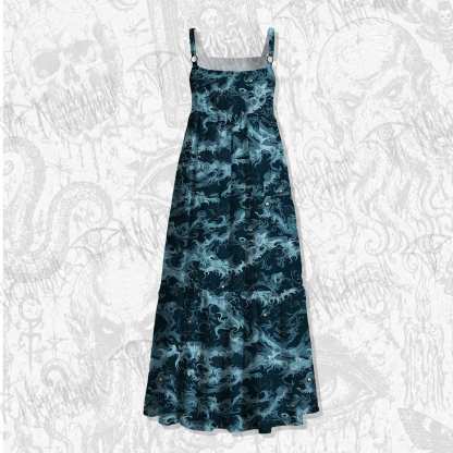Wave Spaghetti Strap Long Dress