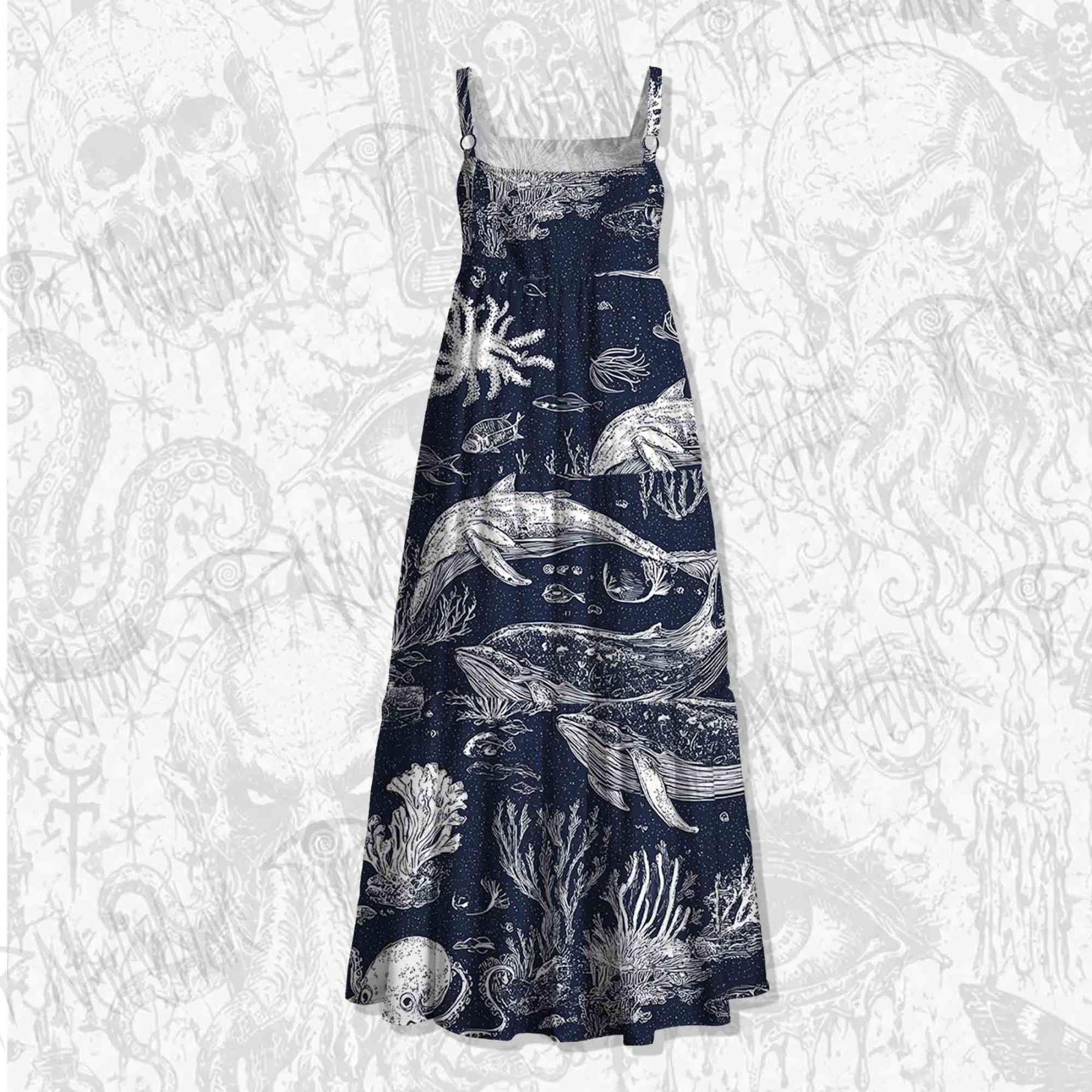 Deep Sea Cthulhu Spaghetti Strap Long Dress